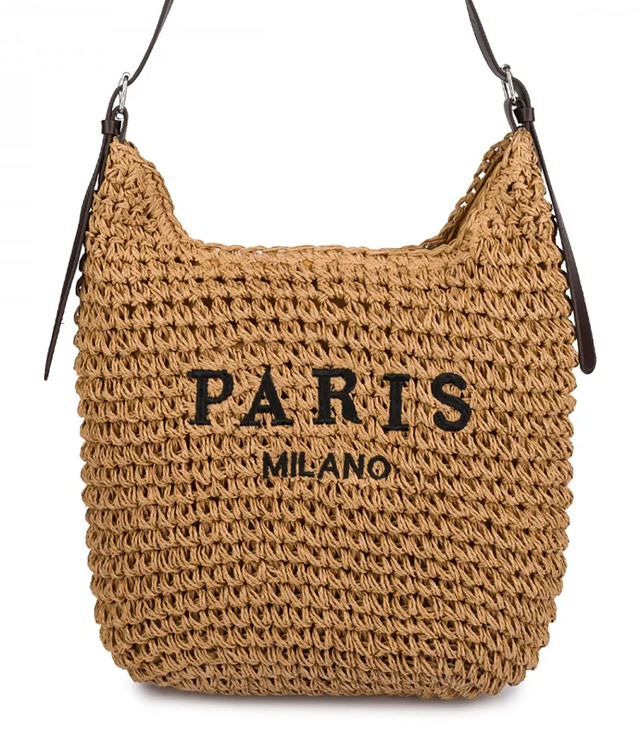 PARIS MILANO pletená kabelka s řemínkem z ekokůže