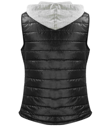 Dámská krátká vesta bez rukávů s kapucí