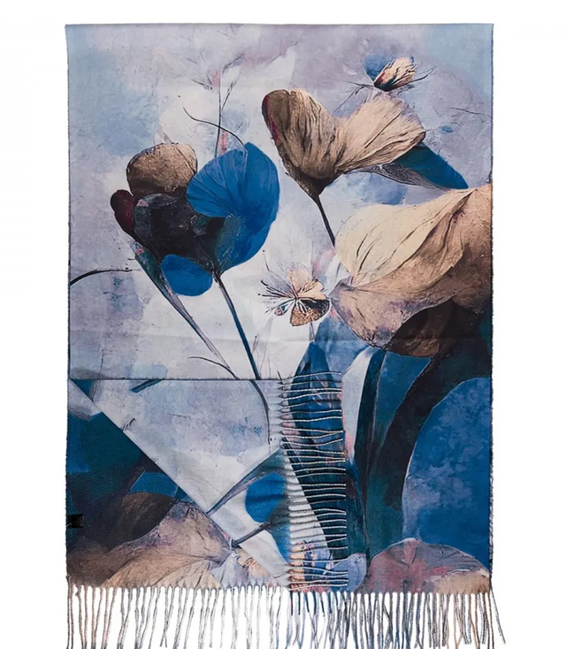 Dámský čtvercový šátek s třásněmi AGRAFKA