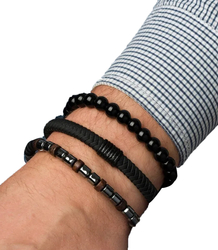 Sada pánských náramků z přírodního kamene