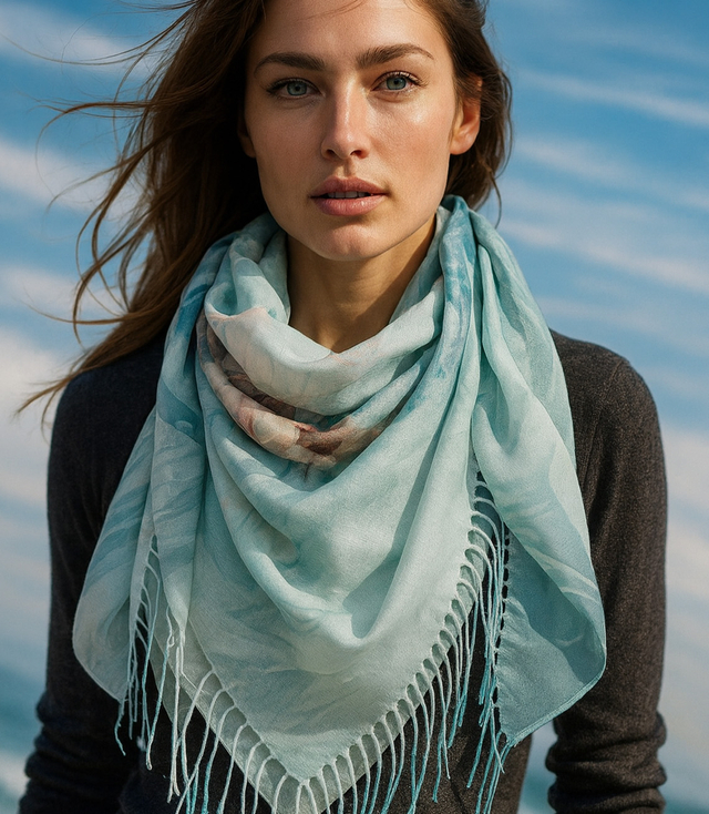 Dámský šátek s květinovým vzorem 100x100