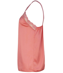 Saténový dlouhý top sexi krajkové pásky