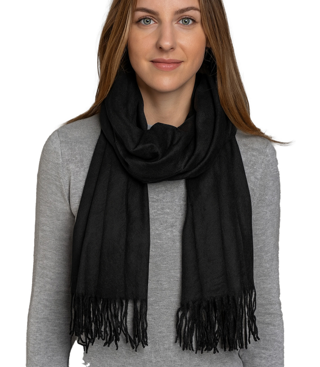 Měkká velká šála s třásněmi klasická