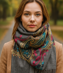 Dámský šátek s květinovým ornamentem stylový