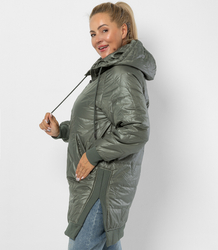 Dlouhá bunda s prošíváním a bočními rozparky ROMA