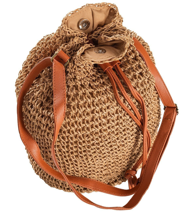 Taška Batoh ažurová taška Boho sláma