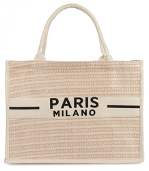 Nákupní taška PARIS MILANO pletená letní plážová taška velká ekologická taška