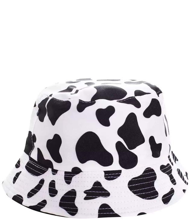 Oboustranný klobouk Bucket Hat s potiskem krávy