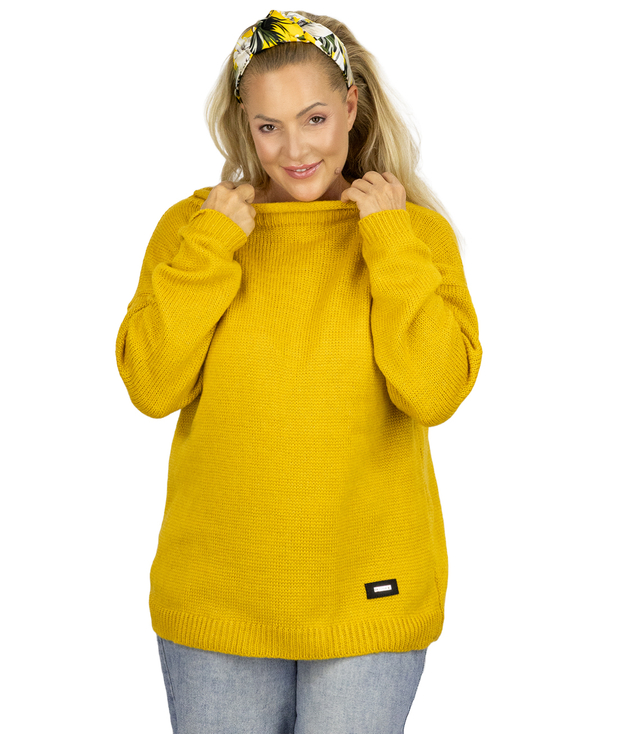 Hřejivý dámský oversize svetr s lodičkovým výstřihem MARLENA