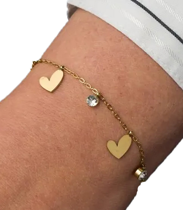 Elegantní zlatý dámský náramek z oceli