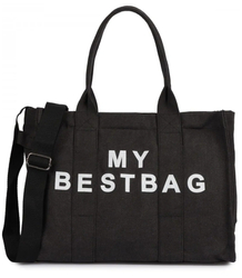 Velká jednobarevná nákupní taška s nápisem "My Bestbag