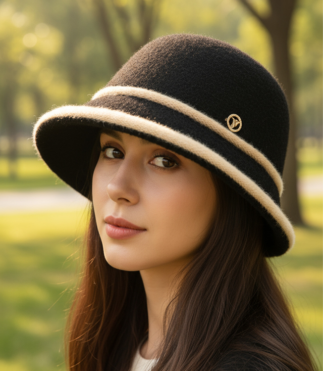 Dámský klobouk cloche patch flower