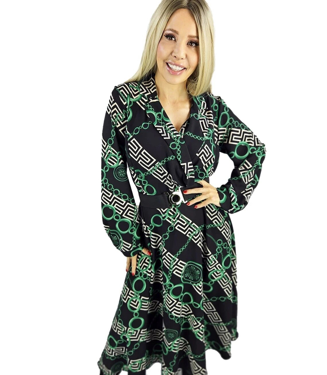 Elegantní šaty Krásné s páskem Obálkový výstřih LUNA