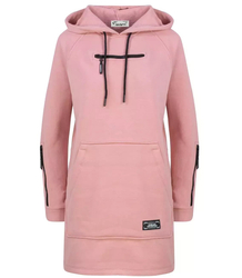 Dlouhé mikinové šaty na zip s kapucí