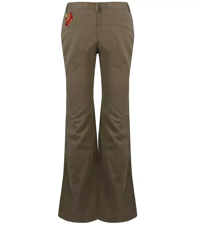 Dámské džíny s nízkým náběhem a výšivkou z džínoviny