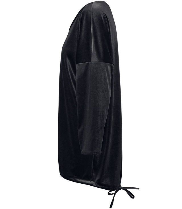 Velurová halenka, zavazování na zádech, volný střih