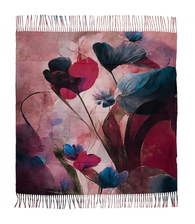 Dámský čtvercový šátek s třásněmi AGRAFKA