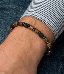 Pánský náramek s přírodními kameny