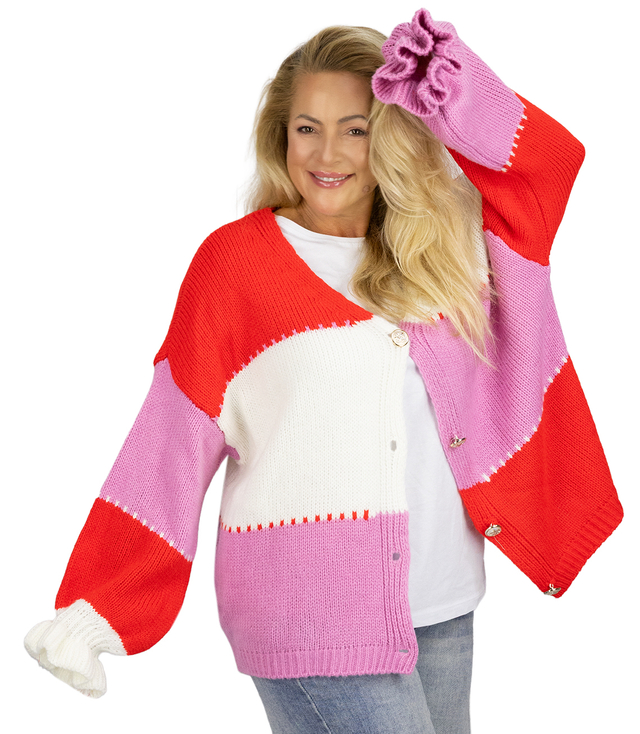 Krátký oversize svetr s knoflíky JULIETTE