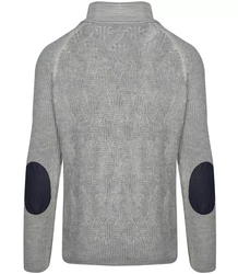 Pánský hrubý vlněný svetr s rolákem kostkovaný