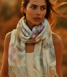 Dámská šála s květinovým vzorem 180x70