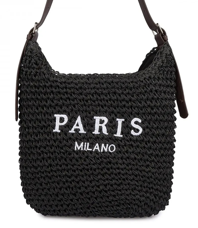 PARIS MILANO pletená kabelka s řemínkem z ekokůže