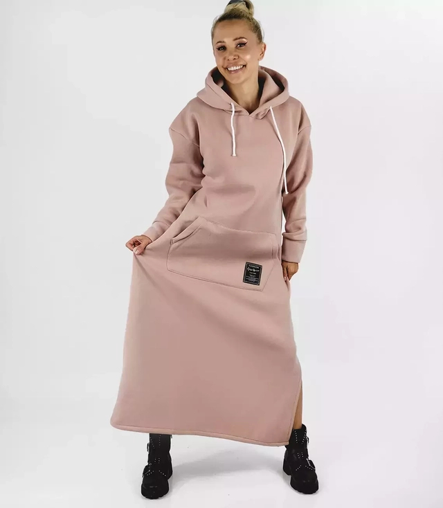 Dlouhé mikinové oversize šaty