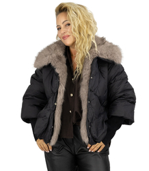 Zimní oversize bunda s kožešinou BOMBER LUX