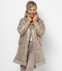 Dlouhá bunda s prošíváním a bočními rozparky ROMA PLUS SIZE