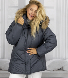 Teplá zimní bunda trapézového střihu COCO