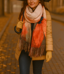 Dámský čtvercový šátek s třásněmi AGRAFKA