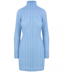 Pletené šaty s rolákem a vlněným rolákem