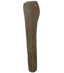 Dámské džíny s nízkým náběhem a výšivkou z džínoviny