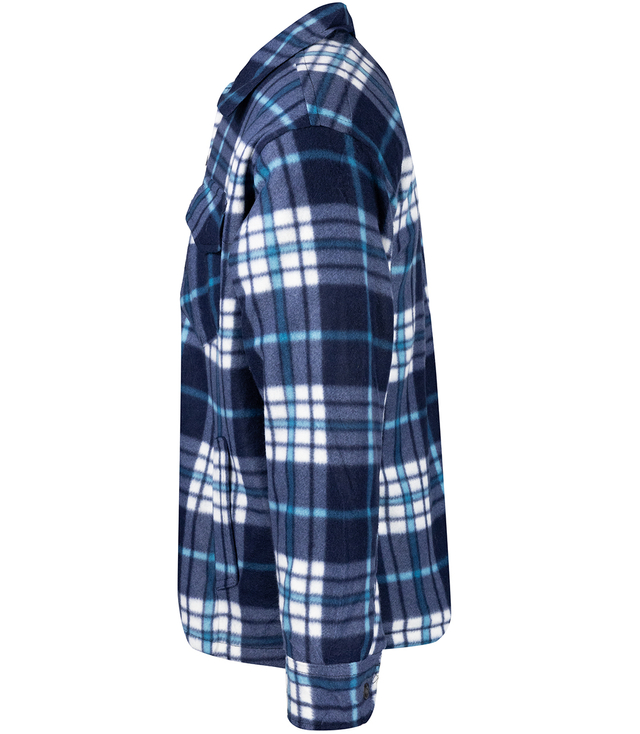 Teplá fleecová kostkovaná pánská košile zateplená kožešinou