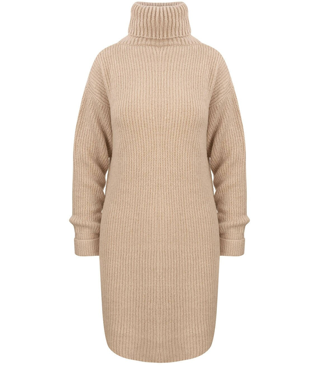 Jednobarevný pletený svetr šaty GOLF