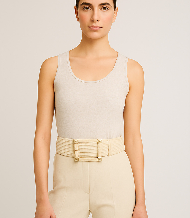 Pletený dámský opasek s velkou sponou