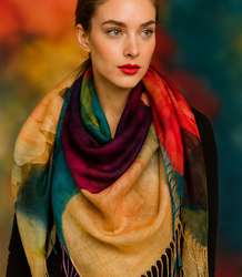 Dámský šátek s květinovým vzorem 100x100