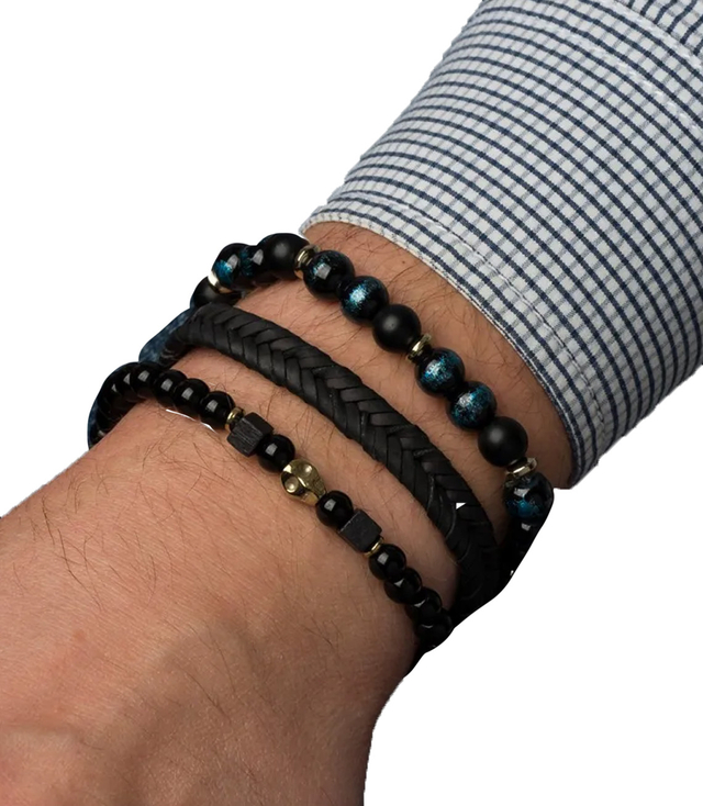 Sada pánských náramků z přírodního kamene