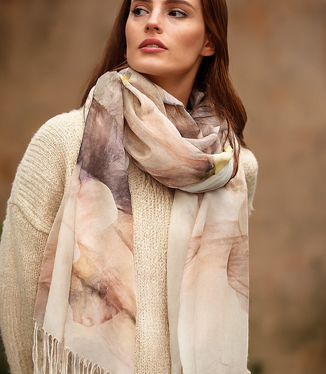 Dámská šála s květinovým vzorem 180x70