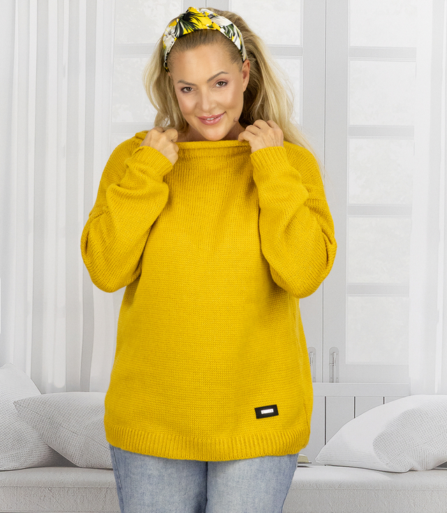 Hřejivý dámský oversize svetr s lodičkovým výstřihem MARLENA