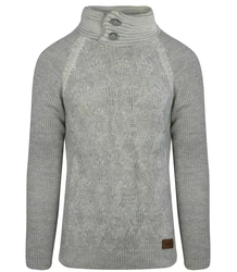 Pánský hrubý vlněný svetr s rolákem kostkovaný