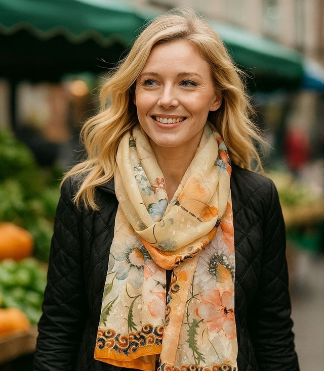 Dámský vzorovaný šátek 70x180