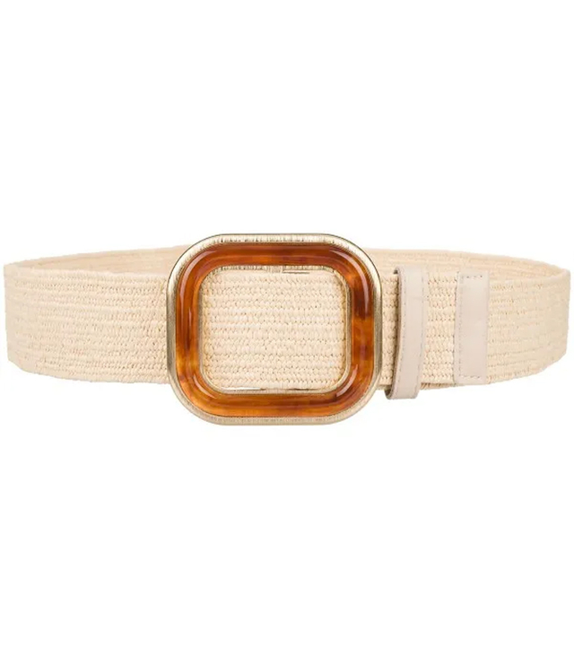 Pletený dámský opasek s velkou sponou