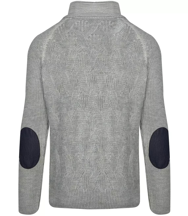 Pánský hrubý vlněný svetr s rolákem kostkovaný