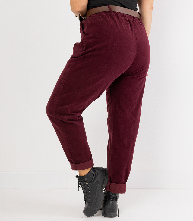 Manšestrové kalhoty s páskem CITY SOFT