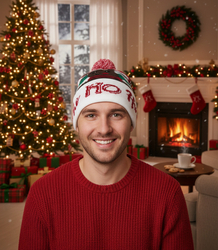 Zimní vánoční čepice s bambulí - ideální pro preze