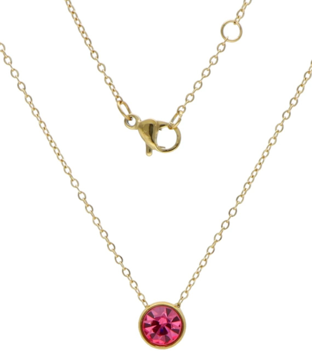 Růžový ocelový náhrdelník červenec
