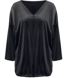 Velurová halenka, zavazování na zádech, volný střih