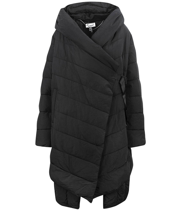Černý dlouhý zimní kabát OVERSIZE bunda