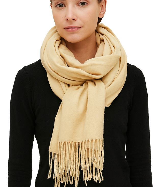 Měkká velká šála s třásněmi klasická